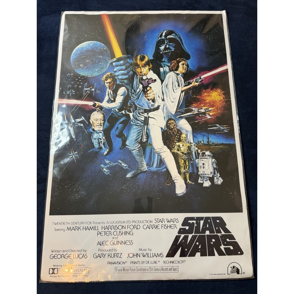 Vtg 1998 Star Wars A New Hope Movie Poster 1977 Re Print Authentic New